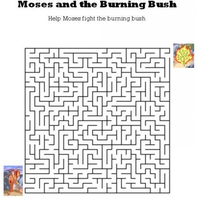 Hard Crossword Puzzles on Kids Bible Worksheets Moses And The Burning Bush Maze